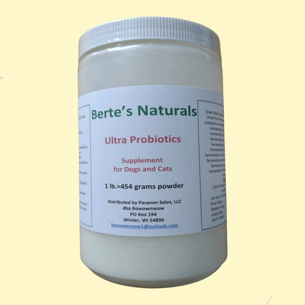 Berte's Ultra Probiotic Powder Digestion Aid for Cats and Dogs